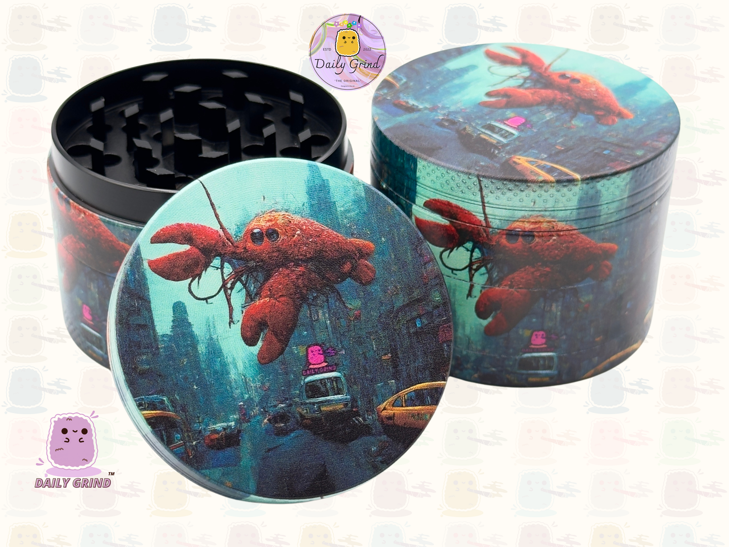 Motif Trippy coloré ondulé liquide Hallucination 50mm 4 pièces haute qualité personnalisé métal herbe broyeur cadeau 