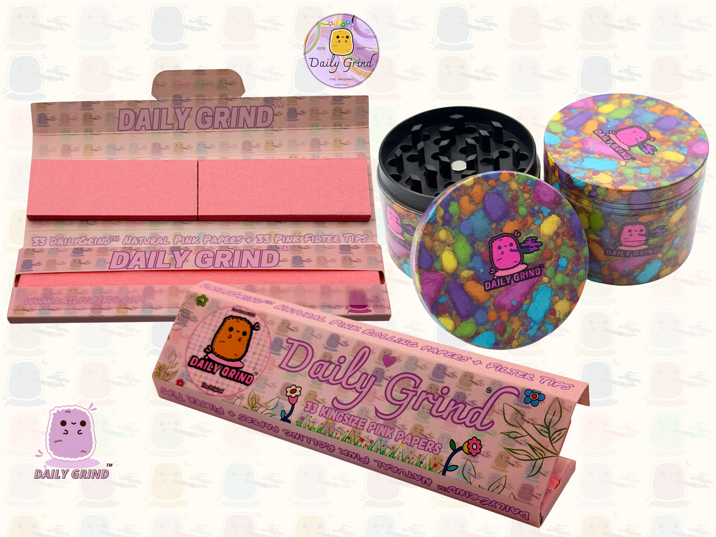 Motif Trippy coloré ondulé liquide Hallucination 50mm 4 pièces haute qualité personnalisé métal herbe broyeur cadeau 