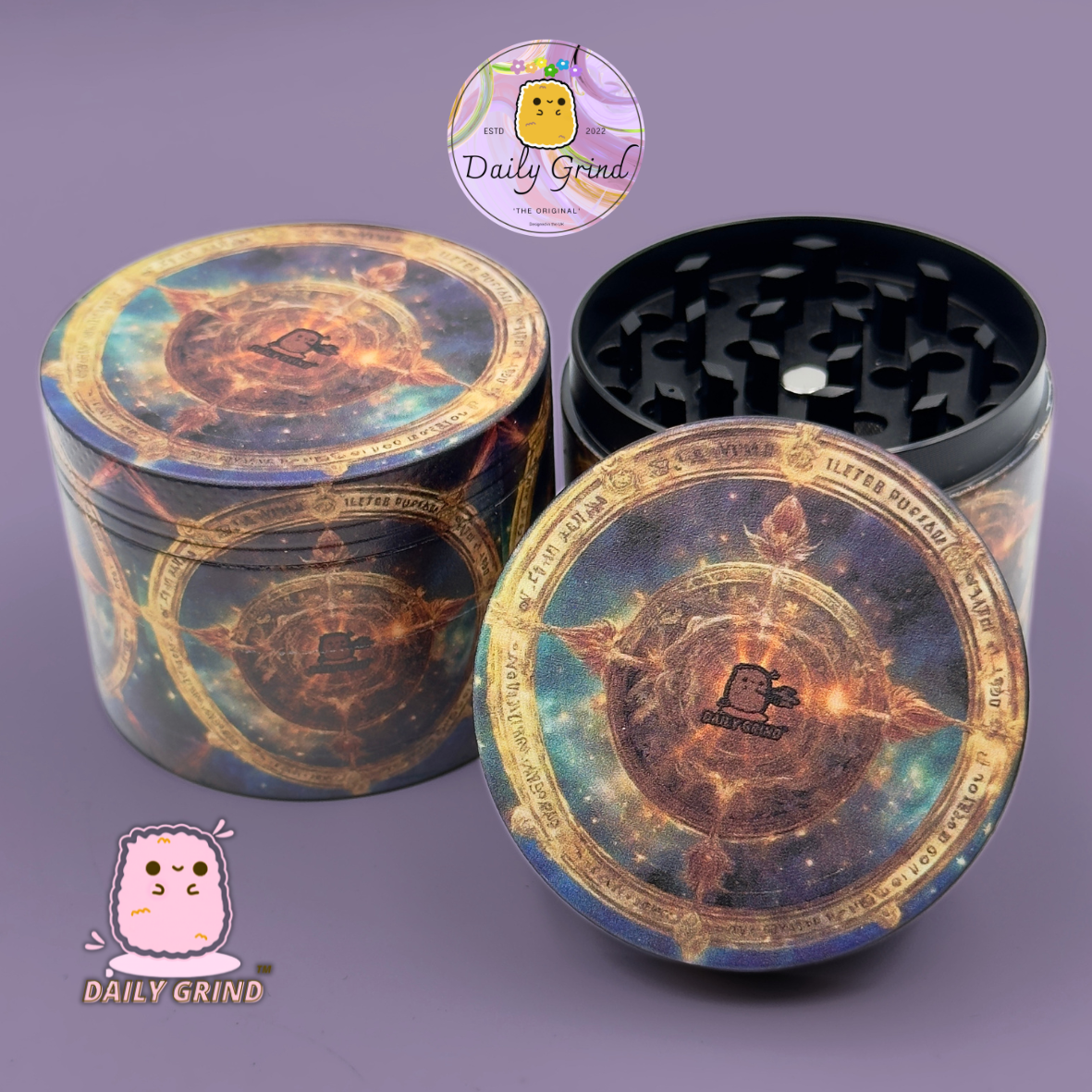 Motif Trippy coloré ondulé liquide Hallucination 50mm 4 pièces haute qualité personnalisé métal herbe broyeur cadeau 