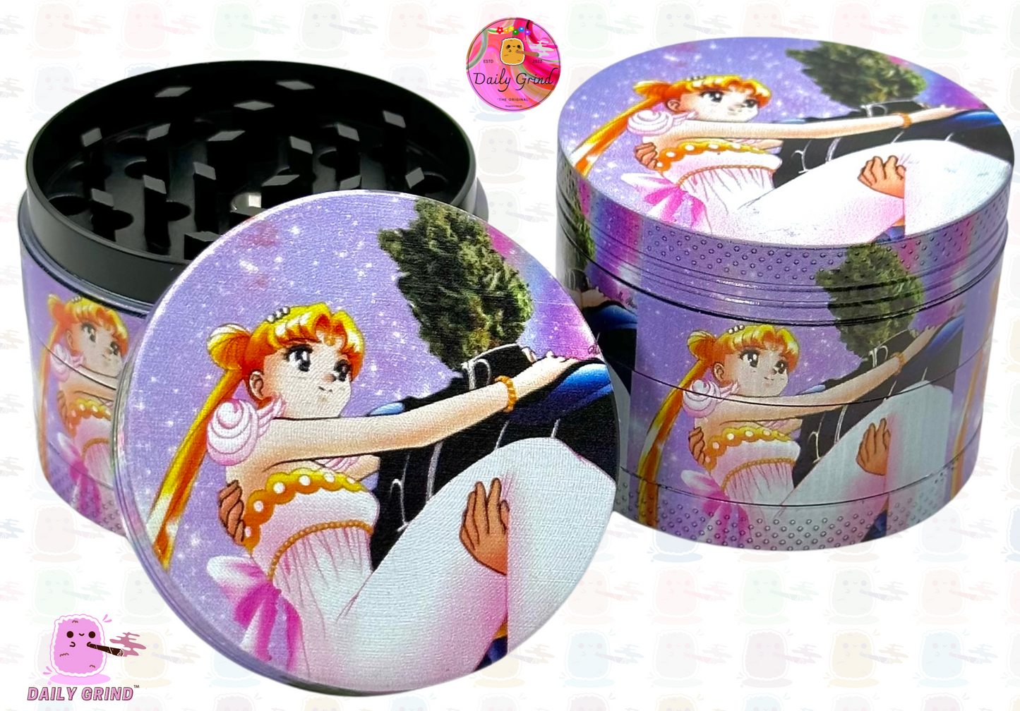 Anime Funny Parody Cartoon Girls Cute - 50mm 4-Piece High Quality Custom Metal Kitchen Herb Grinder Gift Idea