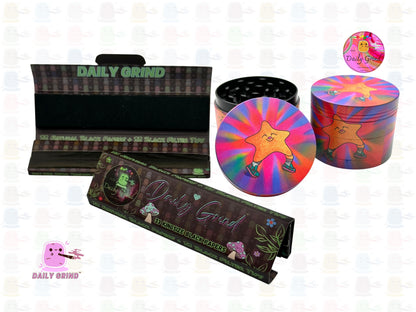 Happy Star Cute Colourful Tie Dye 50mm 4-Piece High Quality Custom Metal Kitchen Herb Grinder Gift Idea