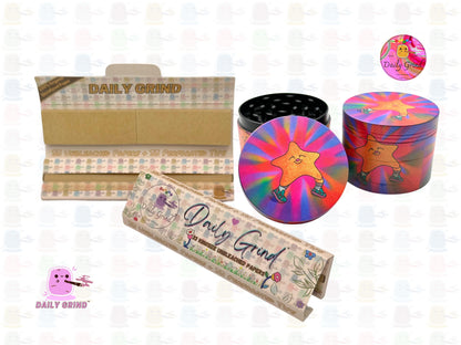 Happy Star Cute Colourful Tie Dye 50mm 4-Piece High Quality Custom Metal Kitchen Herb Grinder Gift Idea