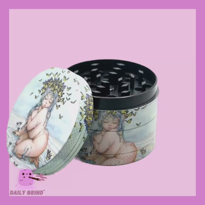 Thicc Butterfly Fairy Witch Cute Design - 50mm 4-Piece High Quality Custom Metal Kitchen Herb Grinder Gift Idea