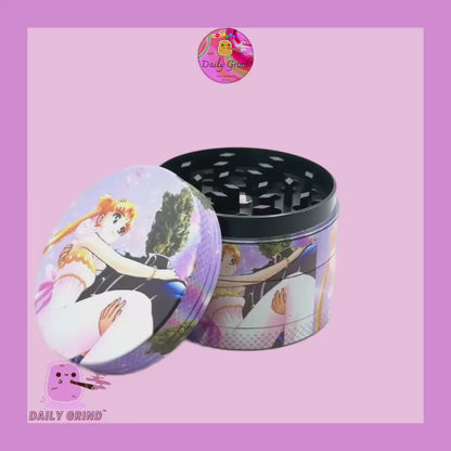 Anime Funny Parody Cartoon Girls Cute - 50mm 4-Piece High Quality Custom Metal Kitchen Herb Grinder Gift Idea