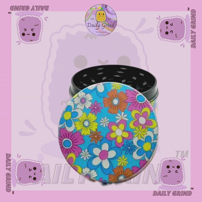 60's 70's Flower Floral Cute Pattern Beau design coloré - 50mm 4 pièces de haute qualité personnalisé métal herbe broyeur filles cadeau 