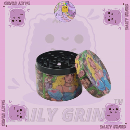 Motif Trippy coloré ondulé liquide Hallucination 50mm 4 pièces haute qualité personnalisé métal herbe broyeur cadeau 