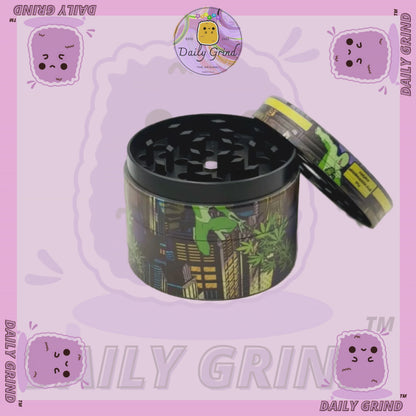 Motif Trippy coloré ondulé liquide Hallucination 50mm 4 pièces haute qualité personnalisé métal herbe broyeur cadeau 