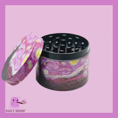 Pink Starry night Parody Classic Art - 50mm 4-Piece High Quality Metal Kitchen Herb Grinder Gift Idea