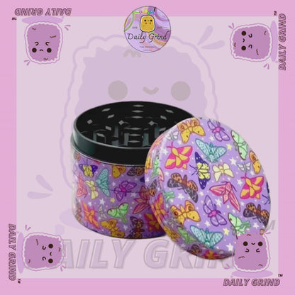 Papillons colorés roses filles mignonnes Design dessin animé Kawaii - 50mm 4 pièces cadeau de broyeur d'herbes en métal personnalisé de haute qualité 