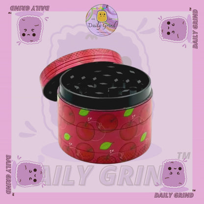 Red Apple Juicy Fruit Candy  - 50mm 4-Piece High Quality Custom Metal Tobacco Herb Grinder Gift Idea