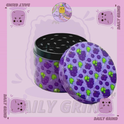 Purple Grape Fruit Candy Juicy - 50mm 4-Piece High Quality Metal Tobacco Herb Grinder Gift Idea