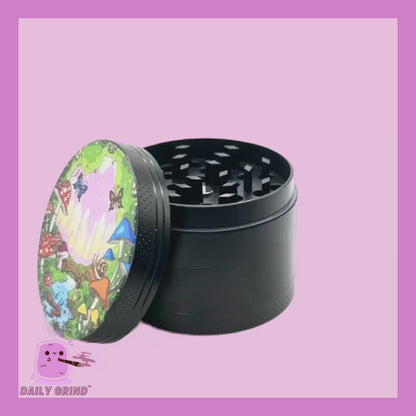 Cute Forest Woodland Mushrooms Butterflies - 50mm 4-Piece High Quality Metal Kitchen Herb Grinder Gift Idea