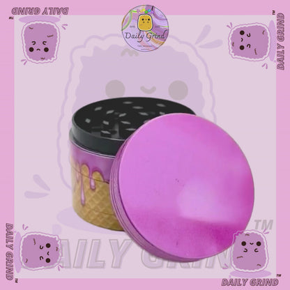 Cornet de crème glacée Cherry Bubblegum, Design rose mignon, 50mm, 4 pièces, broyeur d'herbes en métal personnalisé de haute qualité, cadeau 