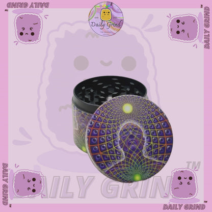 Motif Trippy coloré ondulé liquide Hallucination 50mm 4 pièces haute qualité personnalisé métal herbe broyeur cadeau 