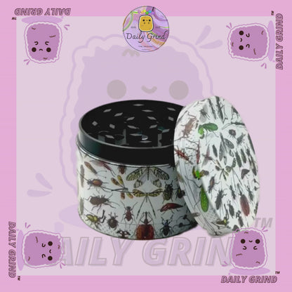 Insectes et insectes rampants effrayants style graphique vintage - 50 mm 4 pièces de haute qualité personnalisé broyeur d'herbes en métal cadeau 