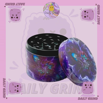 Oil Spill Web Slime Grunge - 50mm 4-Piece High Quality Metal Tobacco Herb Grinder Gift Idea