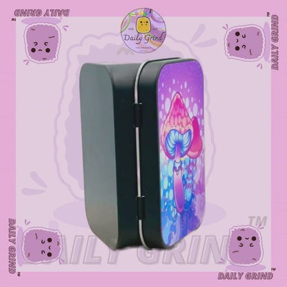 Seta púrpura Trippy Tie Dye 2oz Tabaco negro / Píldora / Baccy / Stash / Monedas / Cristales / Joyería Bisagra Tapa Lata Regalo