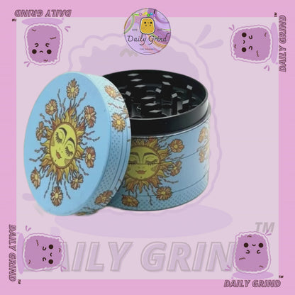 50mm Mignon Soleil et Fleur Joyeux Tournesol Énergie Calme - 4 parties Broyeur d'herbes en métal de haute qualité Cadeau 