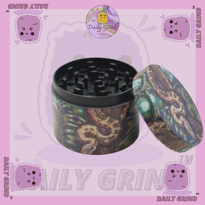 Jungle Snake Burmese Python - 50mm Premium 4-Piece Custom Metal Tobacco Herb Grinder Gift Idea