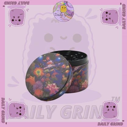 Fantasy Night Garden Flower Dream - 50mm 4-Piece High Quality Custom Metal Tobacco Herb Grinder Gift Idea