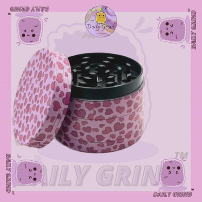 Pink Love Hearts Cute Girly - 50mm 4-Piece High Quality Metal Tobacco Herb Grinder Gift Idea
