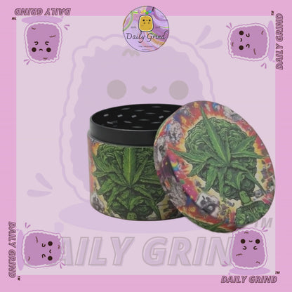 Motif Trippy coloré ondulé liquide Hallucination 50mm 4 pièces haute qualité personnalisé métal herbe broyeur cadeau 