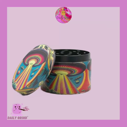 UFO Alien Ship coloré 50mm 4 pièces, broyeur d'herbes en métal personnalisé de haute qualité, cadeau