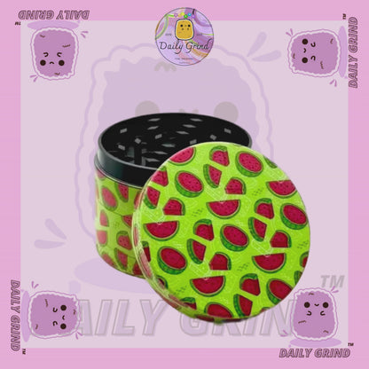 Conception mignonne de dessin animé de pastèque de bonbons de fruits - 50mm 4 pièces cadeau de broyeur d'herbes en métal de haute qualité 