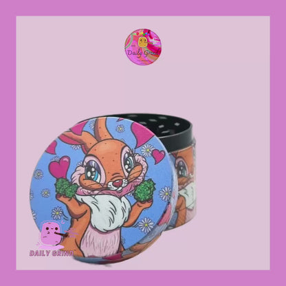 Love Heart Squirrel Romance Cute Nature Cartoon - 50mm 4-Piece Premium Custom Metal Kitchen Herb Grinder Cute Gift Idea