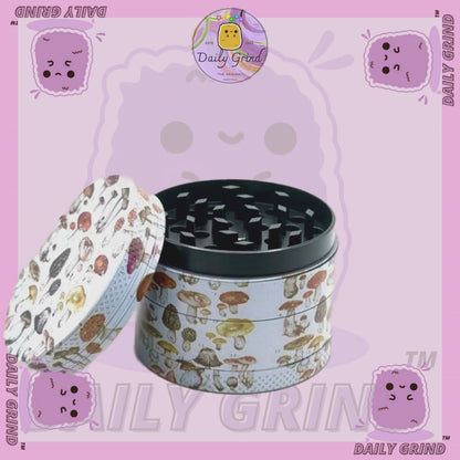 50mm vintage Botanique Champignon Graphique Champignon Hippie Design - Haute Qualité Personnalisé Métal Herb Grinder Cadeau 