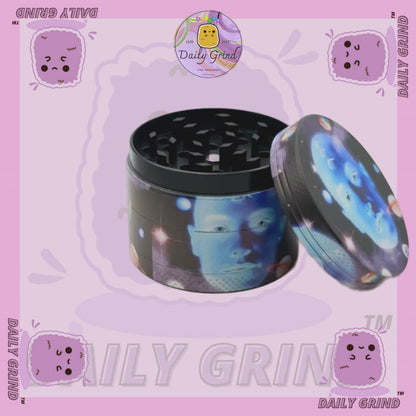Blue Face In Space Esoteric - 50mm 4-Piece High Quality Custom Metal Tobacco Herb Grinder Gift Idea