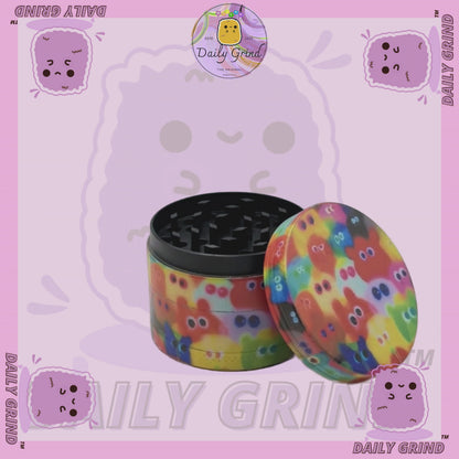 Motif Trippy coloré ondulé liquide Hallucination 50mm 4 pièces haute qualité personnalisé métal herbe broyeur cadeau 
