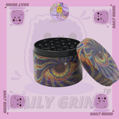 Motif Trippy coloré ondulé liquide Hallucination 50mm 4 pièces haute qualité personnalisé métal herbe broyeur cadeau 