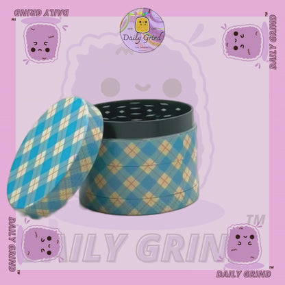 Blue Gingham Tartan Check Cute Cottage Pattern 50mm 4 Pièces Haute Qualité Personnalisé Métal Herb Grinder Cadeau 