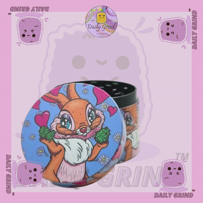 Squirrel Loving Romance Cute Nature - 50mm 4-Piece Premium Custom Metal Tobacco Herb Grinder Cute Gift Idea