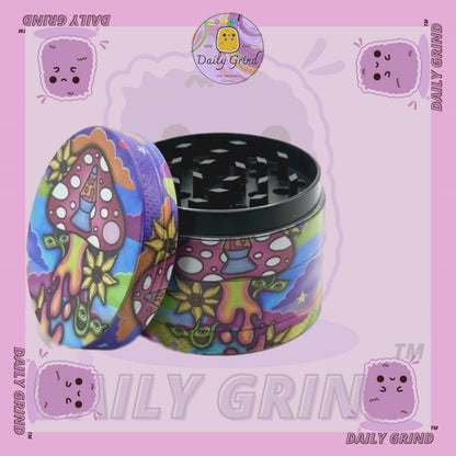 Lampe à lave mignonne champignon dessin animé Tie Dye Design-50mm 4 pièces broyeur d'herbes en métal de haute qualité cadeau 