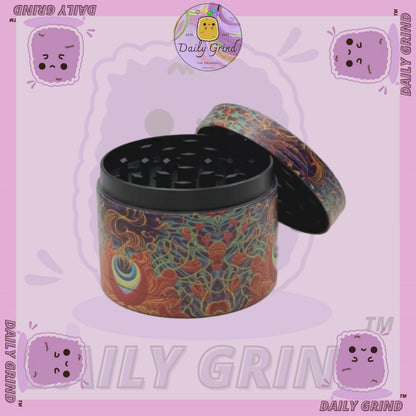 Motif Trippy coloré ondulé liquide Hallucination 50mm 4 pièces haute qualité personnalisé métal herbe broyeur cadeau 