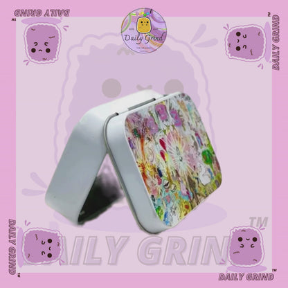 Bladee 333 Album Cover - 1oz White / Crystal / Jewellery / Coins / Bits & Pieces / Hide / Money / Make-Up 1oz Black Hinge Lid Tin Box Gift - 9.5 x 6.2 x 2 cm - Cute Funny Metal Organiser Gift Idea