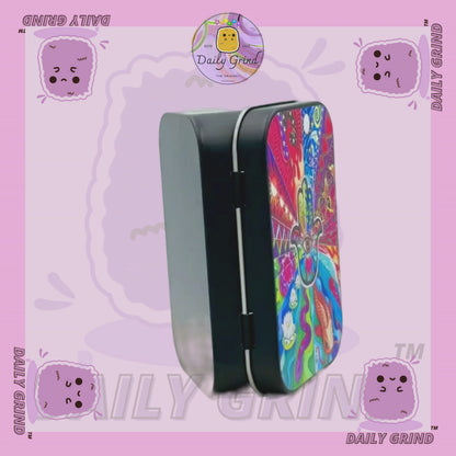Espíritu Mano Protección Espiritual Diseño Hippy 2oz Negro Tabaco / Píldora / Baccy / Stash Monedas Cristales Joyería Bisagra Tapa Lata Regalo