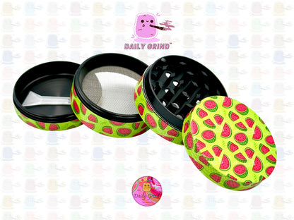 Cute Fruit Candy Watermelon Cartoon Design - 50mm 4-Piece High Quality Metal Kitchen Herb Grinder Gift Idea