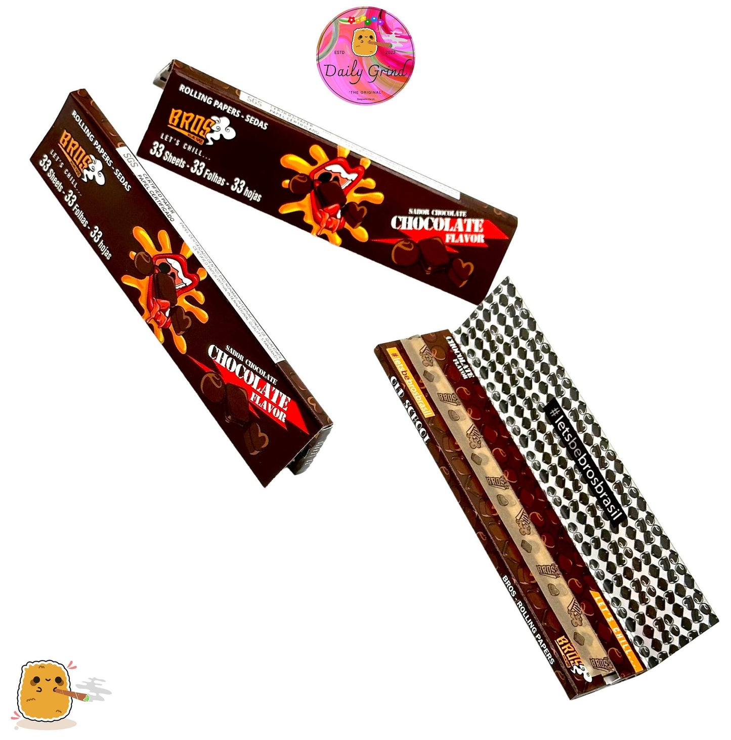 Chocolate Flavoured Kingsize  Papers  - 33 Sheets per pack - High Quality - Super Cute Chocolate Design Skins  Gift