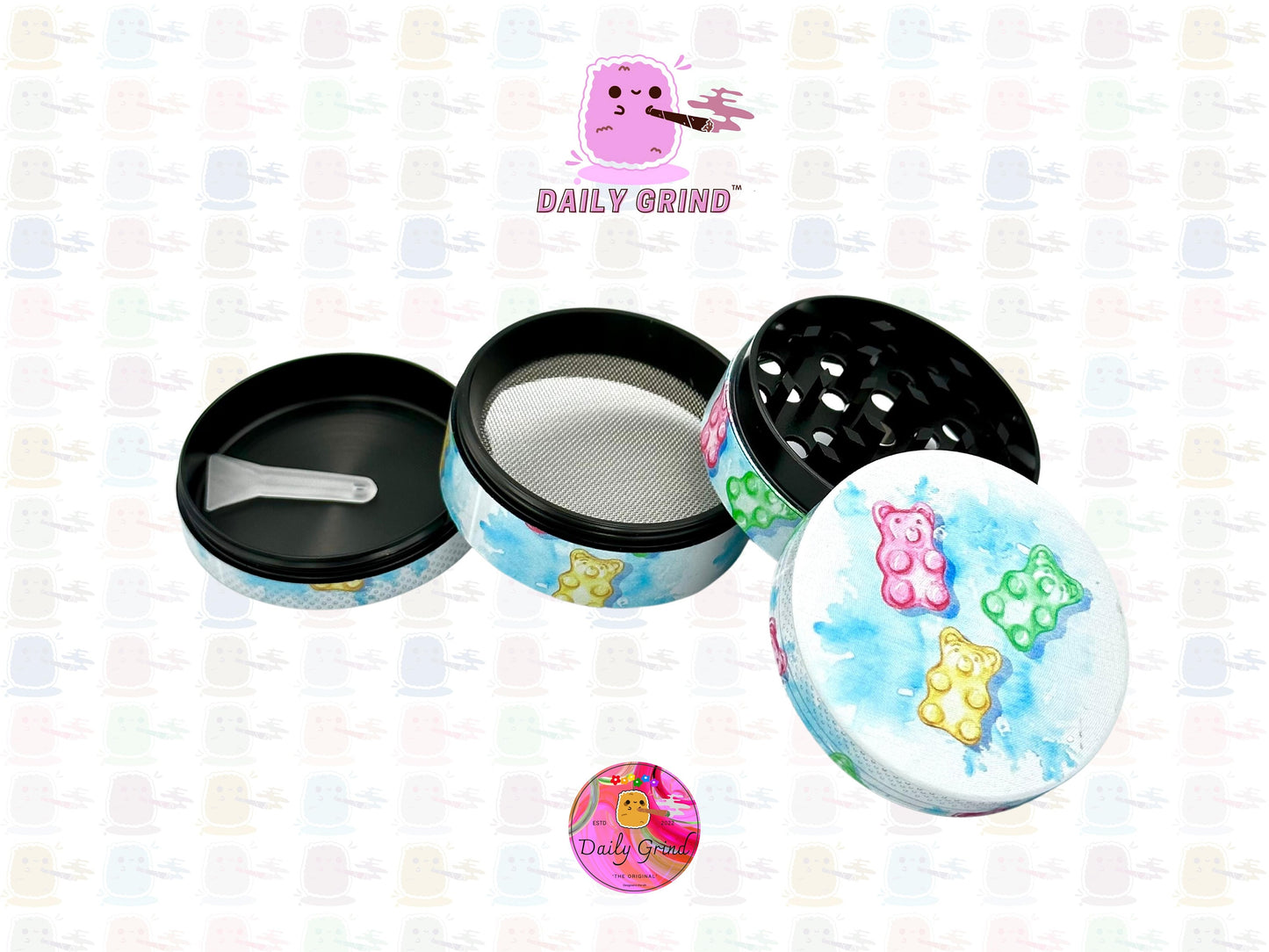 Gummy Bears Cute Design - 50mm 4-Piece High Quality Custom Metal Kitchen Herb Grinder Gift Idea